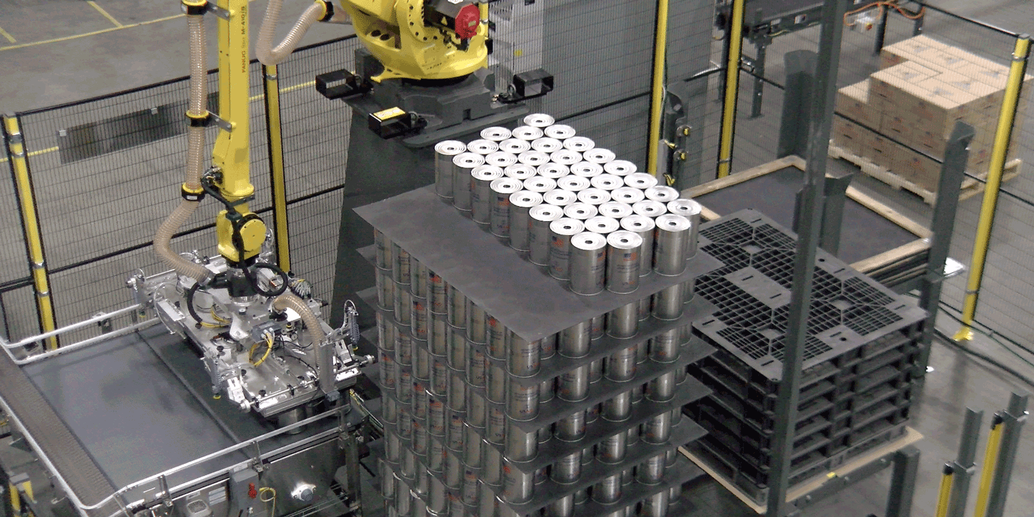 Goldco-Robotic-Bulk-Depalletizer-Steel-Cans Goldco Robotic Bulk Depalletizer - Steel Cans