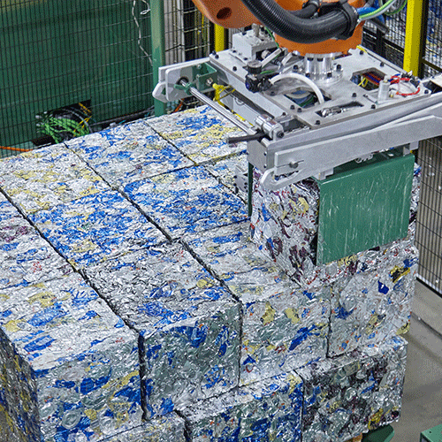 Robotic Scrap Aluminum Bale Palletizer